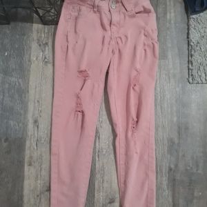 Wild Flower Pink Ripped Skinny Jeans